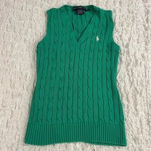 Polo Ralph Lauren Cable Knit Green Vest XS